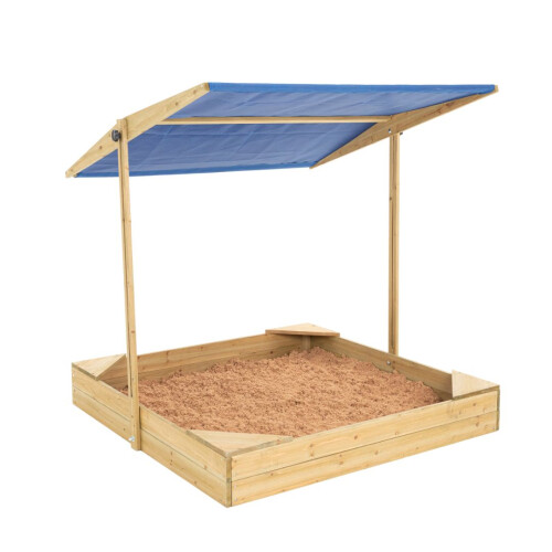 TP Wooden Sandpit with Sun Canopy 1