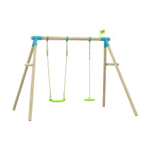TP Sherwood Double Wooden Swing Set with Rapide Swing & Button Seat