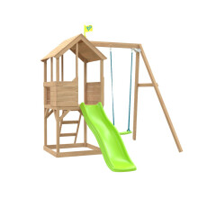 TP Treehouse Wooden Play Tower with Wavy Slide & Swing Arm - FSC certified
