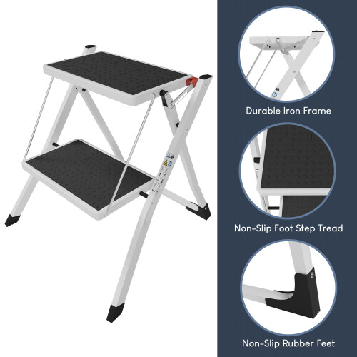 2 Step Folding Stool Ladder Folding Portable DIY 1