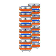 16 PCS Blade Shaving Blade Refills for Fusion 5, Lubrastrip for A More Comfortable Shave, Orange Ne