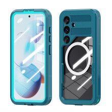 For Samsung S25 5G Waterproof 360° Full Body Cover Phone Case blue
