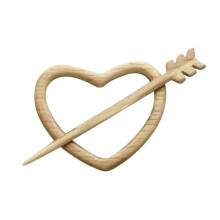 (heart) Kids Brooch Pin with Wooden Animal Pattern Scarf Buckle Pins Shawl Stick Sweater Clips DIY Cartoon Craft Clasp Accessory
