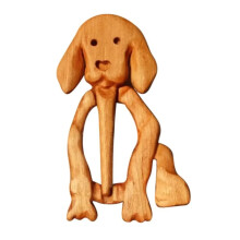 (dog) Kids Brooch Pin with Wooden Animal Pattern Scarf Buckle Pins Shawl Stick Sweater Clips DIY Cartoon Craft Clasp Accessory