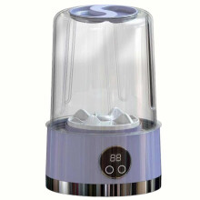 (Purple) Portable Mini Socks Underwear Washing Machine Rechargeable Compact Washer For Home Dorm Travel