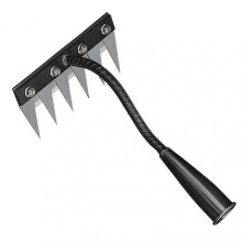 (6 Teeth) 5/6/7/8 Teeth Iron Gardening Hoe Weeding Rake Grasping Loosening Soil Garden Weeder Nail Rake Tool Harrow Farm Tool