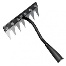 (7 Teeth) 5/6/7/8 Teeth Iron Gardening Hoe Weeding Rake Grasping Loosening Soil Garden Weeder Nail Rake Tool Harrow Farm Tool