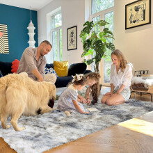 (60 CM x 220 CM- Runner Rug Non Slip, Tie Dye Silver Grey) Shaggy Large Rugs Non Slip Bedroom Living Room Carpet Hallway Runner Rug