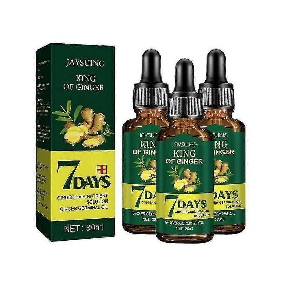 3pcs 7 Days Ginger Hair Growth Products Fast Promote Hair Regrowth Serum Anti Hair Loss Scalp Treatment Baldness Care Essential Oils