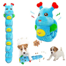 Interactive Dog Toys for Aggressive Chewers, Squeaky Plush Caterpillar  Dog Toy Teething Puppies