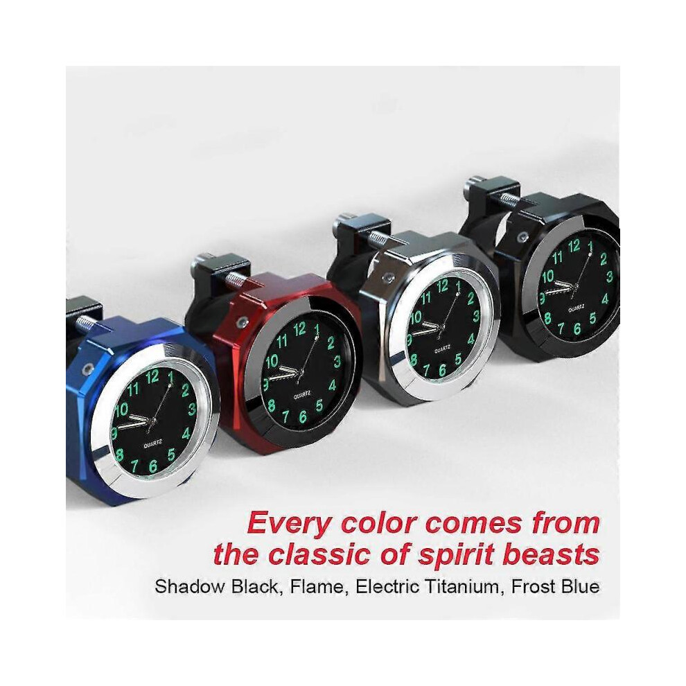 (silver) Universal Handlebar Mount Watch 18-22mm Motorcycle Clock with Wrench Motorbike Quartz Clock Aluminum Luminous Clock Bicycle Accessories-image-OPC-PH7VR62-NEW