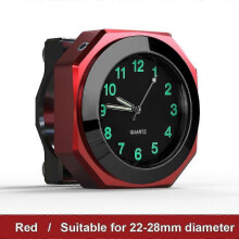 (red) Universal Handlebar Mount Watch 18-22mm Motorcycle Clock with Wrench Motorbike Quartz Clock Aluminum Luminous Clock Bicycle Accessories