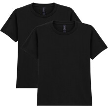 (S, Black) Gildan Youth Adult Heavy Cotton T-Shirt, 2-Pack