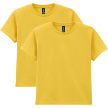 (XS, Daisy) Gildan Youth Adult Heavy Cotton T-Shirt, 2-Pack