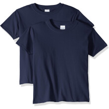 (M, Navy) Gildan Youth Adult Heavy Cotton T-Shirt, 2-Pack
