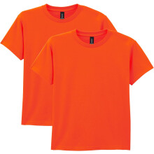 (M, Orange) Gildan Youth Adult Heavy Cotton T-Shirt, 2-Pack