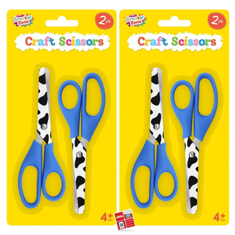 Kids Scissors Set for Childrens Craft Paper Right Handed Safety School Art (PK 2)