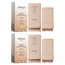 (2PCs) Matte Foundation Stick, 2-in-1 Makeup Foundation Stick with Brush, Pimple Concealer, Portable Foundation for Women Dating