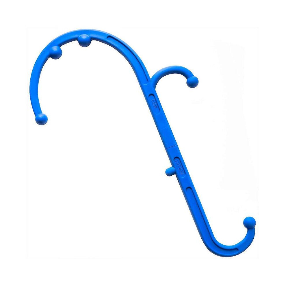 Blue Neck And Shoulder Massager - Fibromyalgia Pain Relief And Self-Massage With Hook Therapy