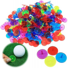 Golf Ball Markers Worth 50 Multicolor Plastic Clear 24mm Flat Round Various Colors Position Marker Set