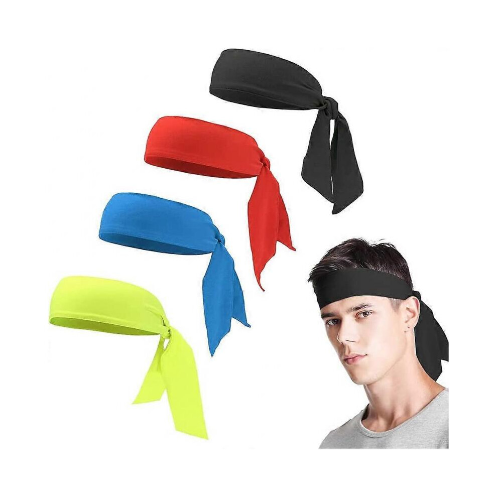 Unisex Sports Headband 4 Piece Men's and Women's Elastic Stretch Sweatband Headband - 110cm-image-OPC-PH7VRTM-NEW