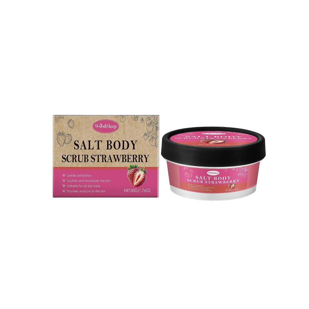 WoodSleep Strawberry Body Scrub Deep Cleansing Sea Salt Exfoliating Softening Firming Boost and Moisturizing