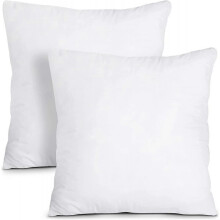 Cushion Inner Pads (Pack of 2), 35 x 35 cm (14" x 14") Cushion Stuffer Inserts, Cotton Blend Fabric, Hollowfibre Square Pillows (White)