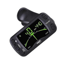 Clip-on Electric Tuner Metronome Guitar Bass Violin Ukulele Universal Multifunction, Black