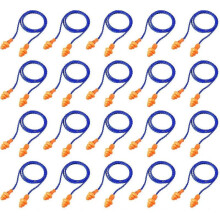 20 Pairs Cord Earplugs Reusable Silicone Ear Plugs with Rope Noise Canceling Earplug for Sleeping Hearing Protection, Blue