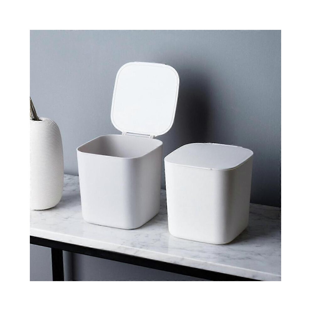 Cosmetic Bin Swing Lid Bin Table Bin Dice White
