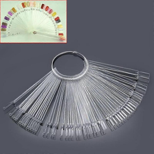 Nail Art Tips Colour Pop Sticks Display Fan Practice starter ring Clear