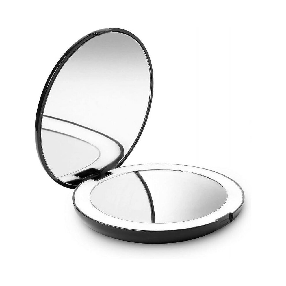 Lighted Travel Makeup Mirror, 1x/10x Magnification - Daylight LED, Compact, Portable