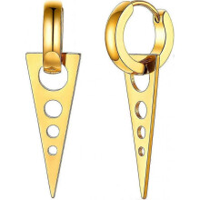 Men's Women's Earrings with Pendant Stainless Steel\\/18k Gold Plated Small Hoop Gift
