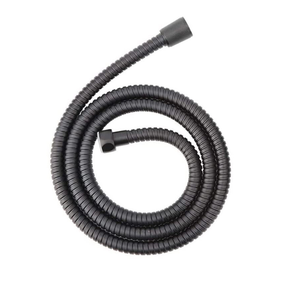 Nes Home 1.5M Black Stainless Steel Flexible Shower Bidet Hose - Double Interlock, 304 Stainless, Uk Fitting 7664997828882