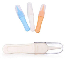 Baby Care Tweezers Portable Newborn Safety Care Ear Nose Navel Cleaning Plastic Tweezers Safety Forceps