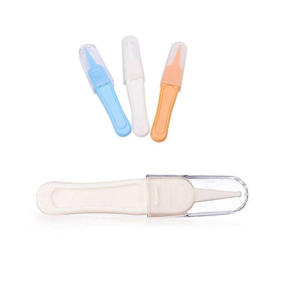 Baby Care Tweezers Portable Newborn Safety Care Ear Nose Navel Cleaning Plastic Tweezers Safety Forceps