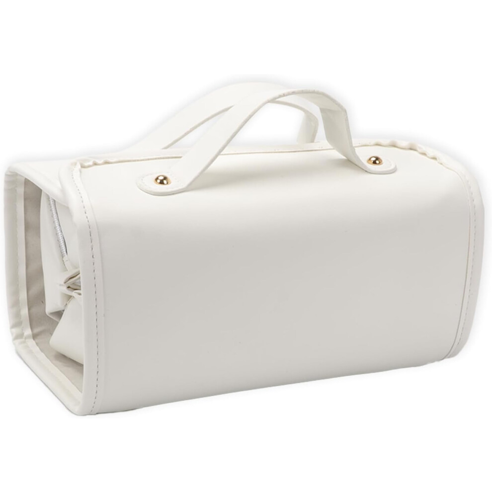 Foldable Makeup Bag, 4-In-1 Travel Toiletry Bag Roll Up Makeup Bag Large Capacity, Waterproof Portable Cosmetic Bag with 4 Detachable Zipper Pouch