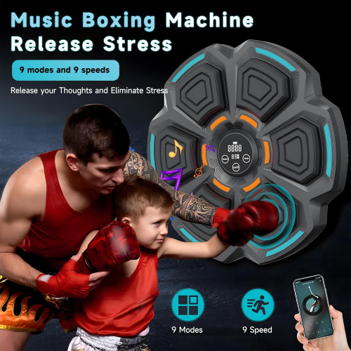 Smart Music Boxing Machine with Gloves and LED Wall Mount 1