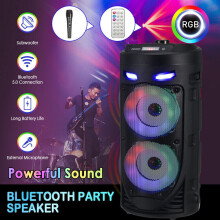 3000W Portable Bluetooth Party Speaker Sub Woofer Heavy Bass Sound System & MIC