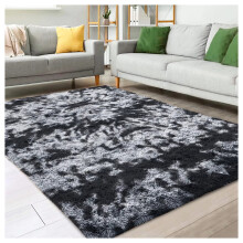 (160 CM x 230 CM- Large Rugs Outdoor Indoor Floor Carpet, Tie Dye Black Grey) Shaggy Large Rugs Non Slip Bedroom Living Room Carpet Hallway Runner Rug