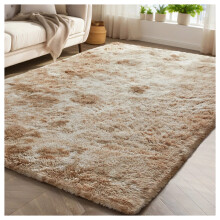 (160 CM x 230 CM- Large Rugs Outdoor Indoor Floor Carpet, Tie Dye Beige) Shaggy Large Rugs Non Slip Bedroom Living Room Carpet Hallway Runner Rug