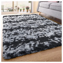 (200 CM x 290 CM- Extra Large Rugs For Living Room Bedroom, Tie Dye Black Grey) Shaggy Large Rugs Non Slip Bedroom Living Room Carpet Hallway Runner Rug