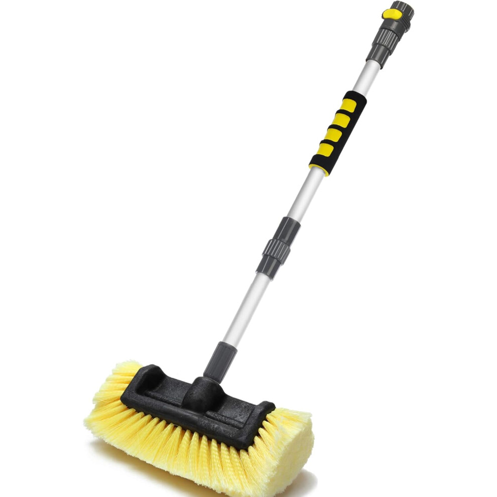 51 Inch Car Wash Brush With 10 Inch Soft Bristle, On/Off Switch For Car Truck Boat Washing, Perfect For Cleaning House Siding, Auto, Suv, Rv, Floors 8784498835826