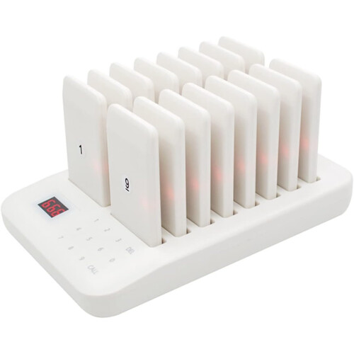 Household Wireless Calling System Restaurant Pager Buzzer 999 Channels Keypad + 16 Coasters