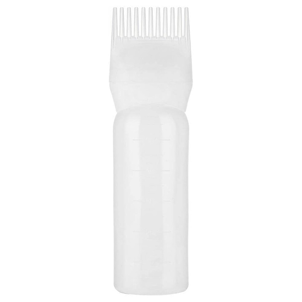 Irich Graduated Plastic Root Comb Applicator Bottle, Reliable Hair Styling Tool, Home Salon Coloring Accessory, Acrylic, White
