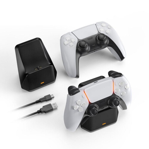 (Zwart) Draadloze controller USB2.0 Type-C oplaadstation snellader voor PS5 gamecontroller enkel 1