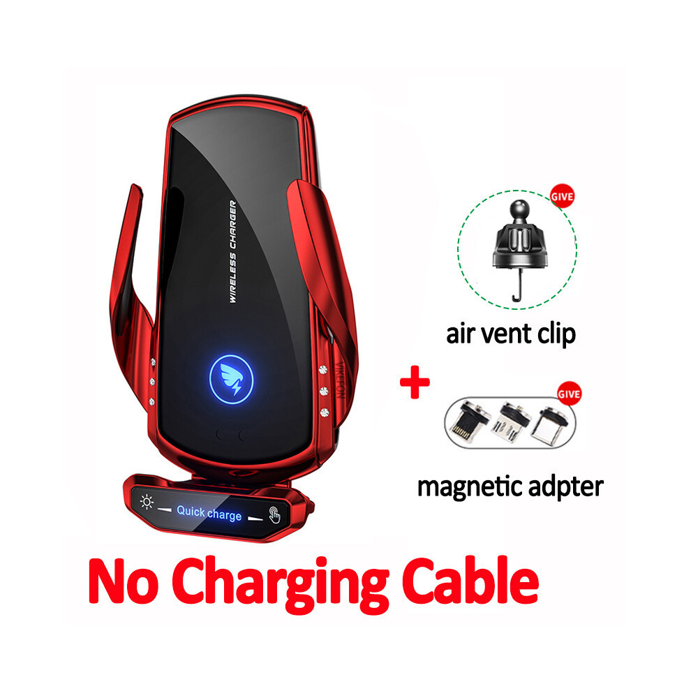( No Cable) 15W Wireless Car Charger For Iphone 12 13 14 Pro Max Xiaomi Mi 12 11 Samsung S10 S20 Red 9319708986273