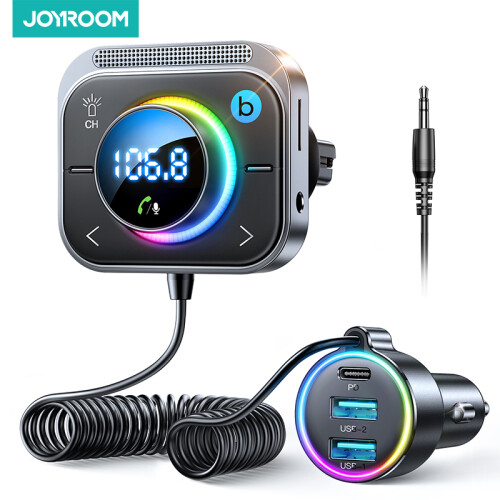 (Black)Bluetooth 5.3 FM/AUX Bluetooth Car Adapter,【Air Vent Installation & Bass Boost】3
