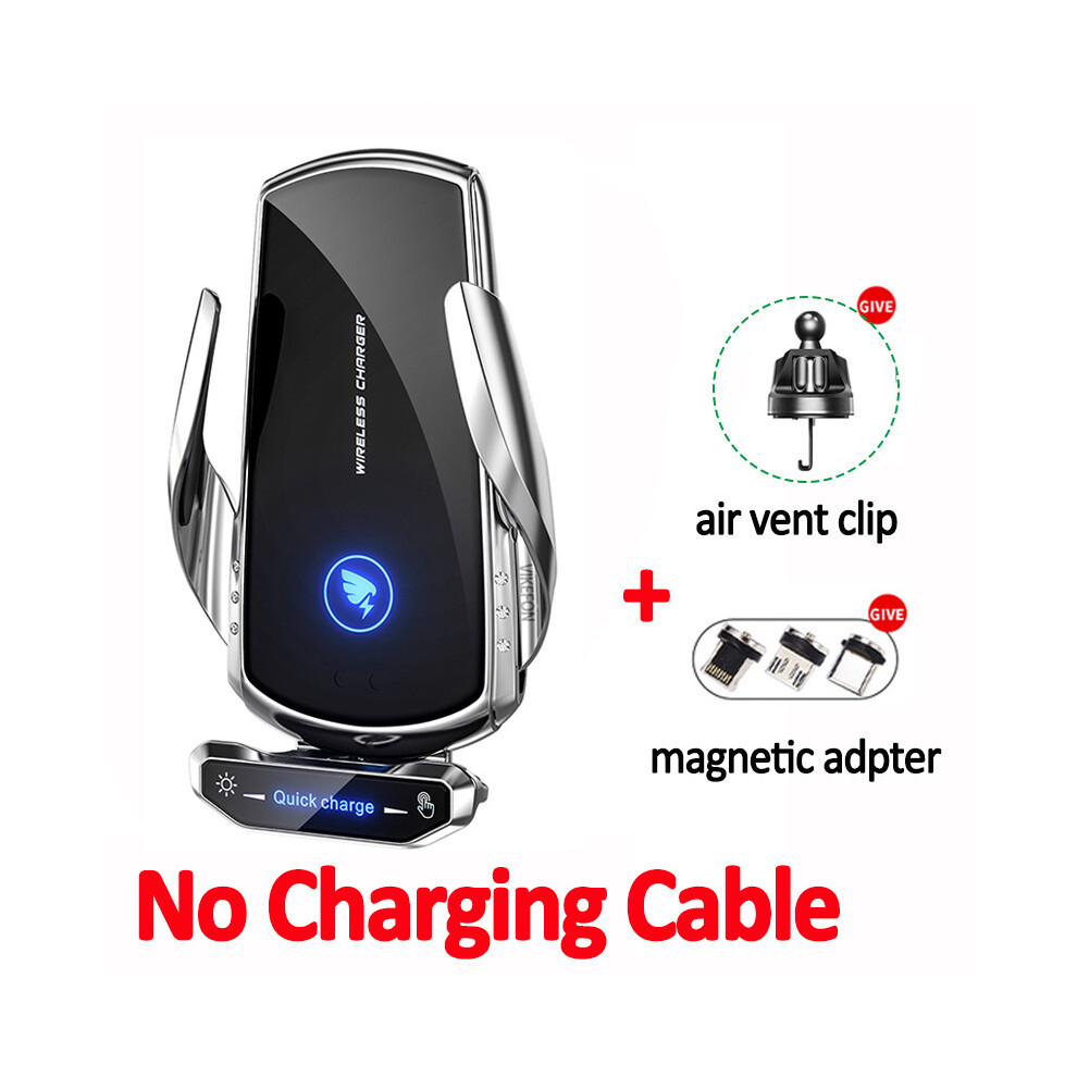 ( No Cable) 15W Wireless Car Charger For Iphone 12 13 14 Pro Max Xiaomi Mi 12 11 Samsung S10 S20 Silver 9319708986297