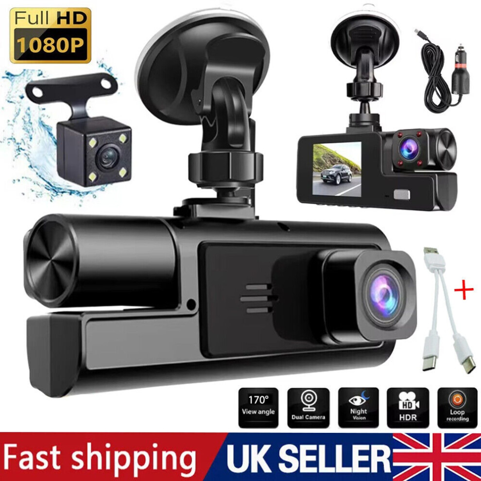 1080P Dual Lens Car Dash Cam Recorder G Sensor DVR Front and Rear Camera Video-image-OPC-PH7W26T-NEW